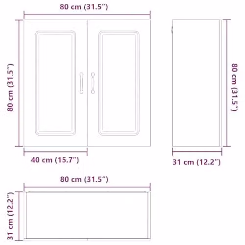 vidaXL Kalmar Dishwasher Panel in White, W/D/H: 80 x 31 x 80 cm