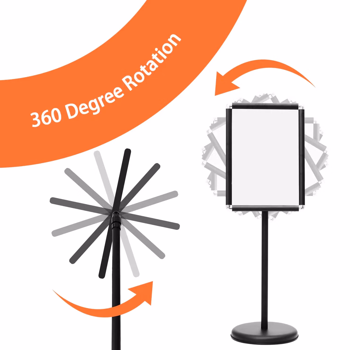Costway A3 Adjustable Poster and Presentation Stand in Black, Height: 134 cm – 2