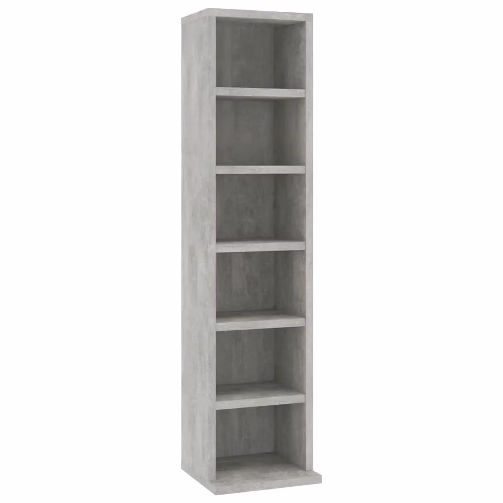Berkfield Home CD Cabinet in Concrete Grey, W/D/H: 21 x 20 x 88 cm