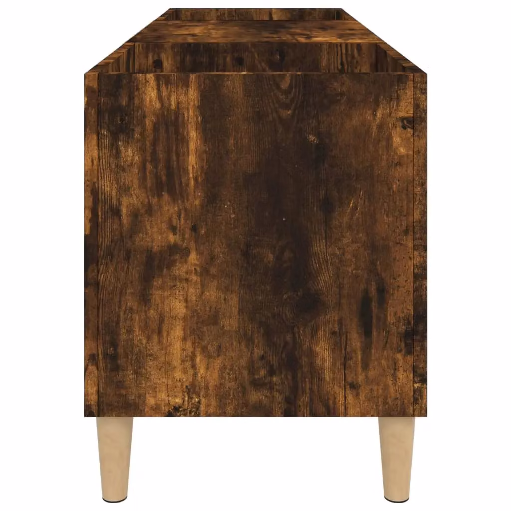 Berkfield Home Record Cabinet in Smoked Oak Brown, W/D/H: 121 x 38 x 48 cm – 3