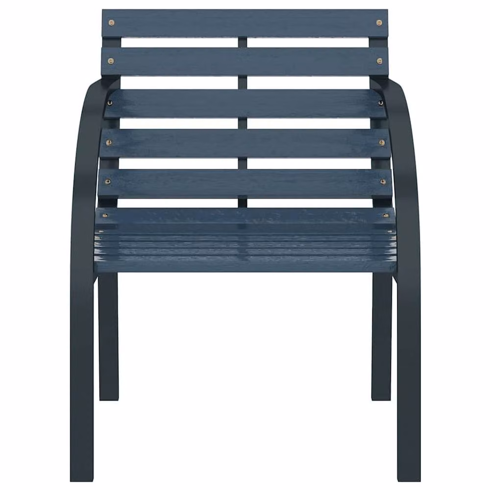 Berkfield Home Classic Garden Chairs, 2 Piece Set in Grey Wood and Steel, W/D/H: 56 x 61 x 76 cm – 4