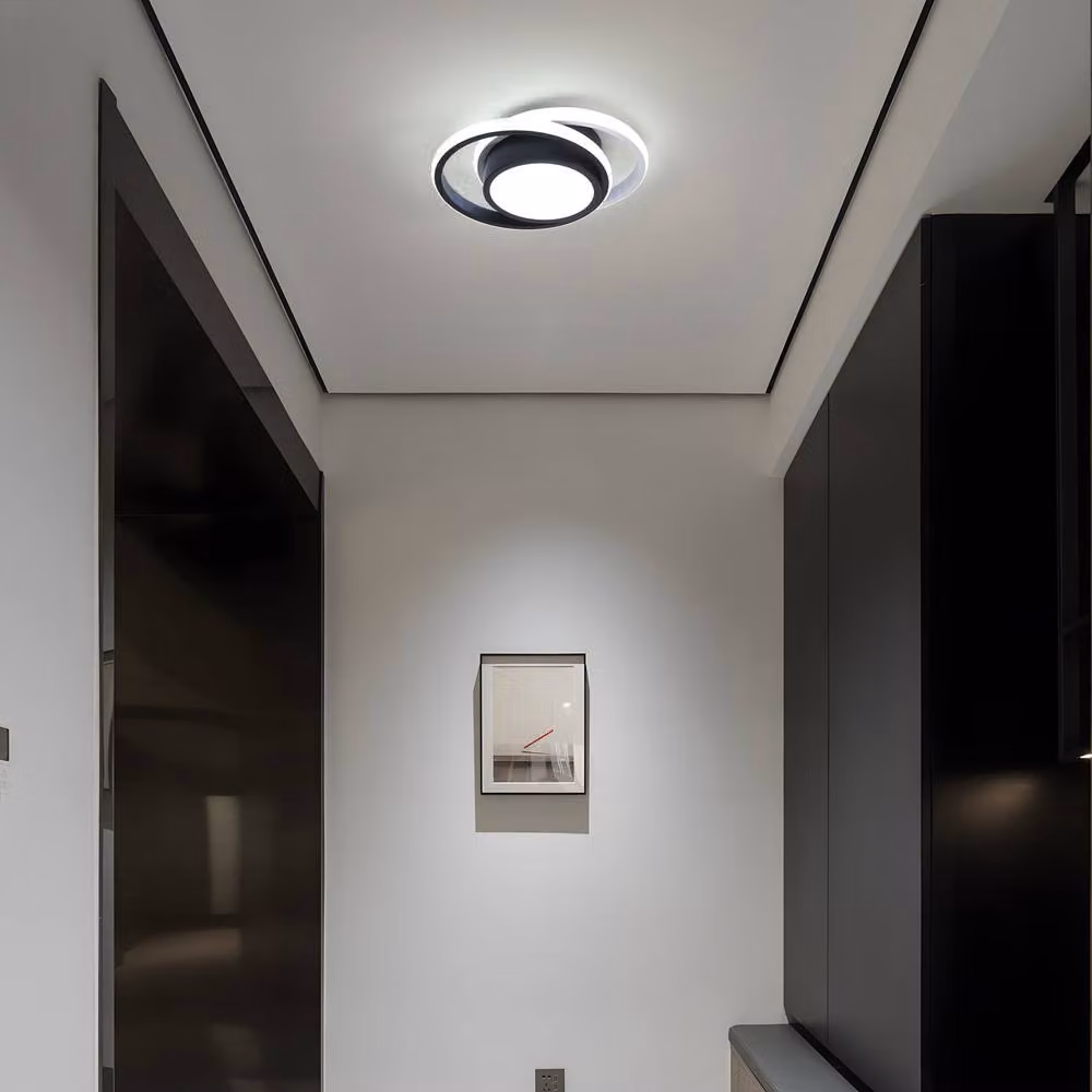 Goeco Modern Round LED Ceiling Light, 32W, 6500K Cool White, Black – 5