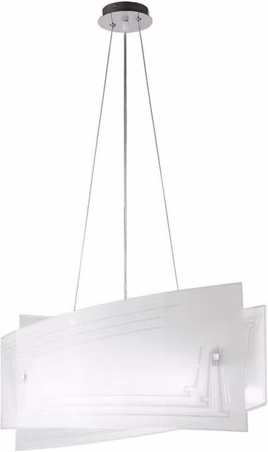 Netlighting CONCEPT 4 Light Modern Suspended Pendant Ceiling Light in White, W: 60 cm, D: 20 cm, H: 30 cm
