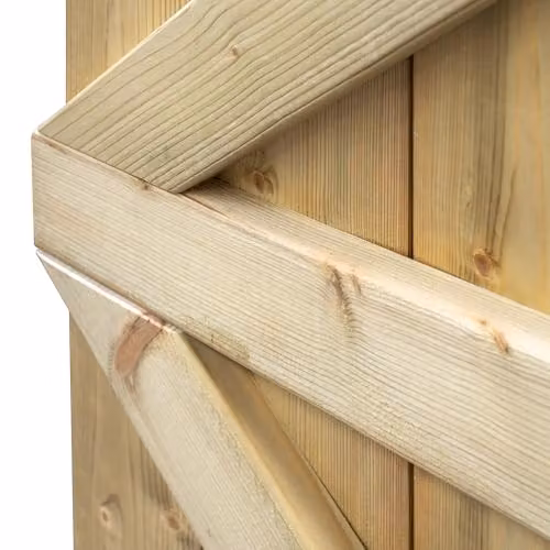 Rowlinson Brown Tongue and Groove Square Top Wooden Gate – 2