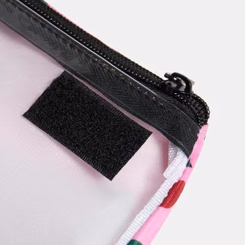 OHS Cherry Print Travel Toiletry Bag and Makeup Organiser in Pink – 4