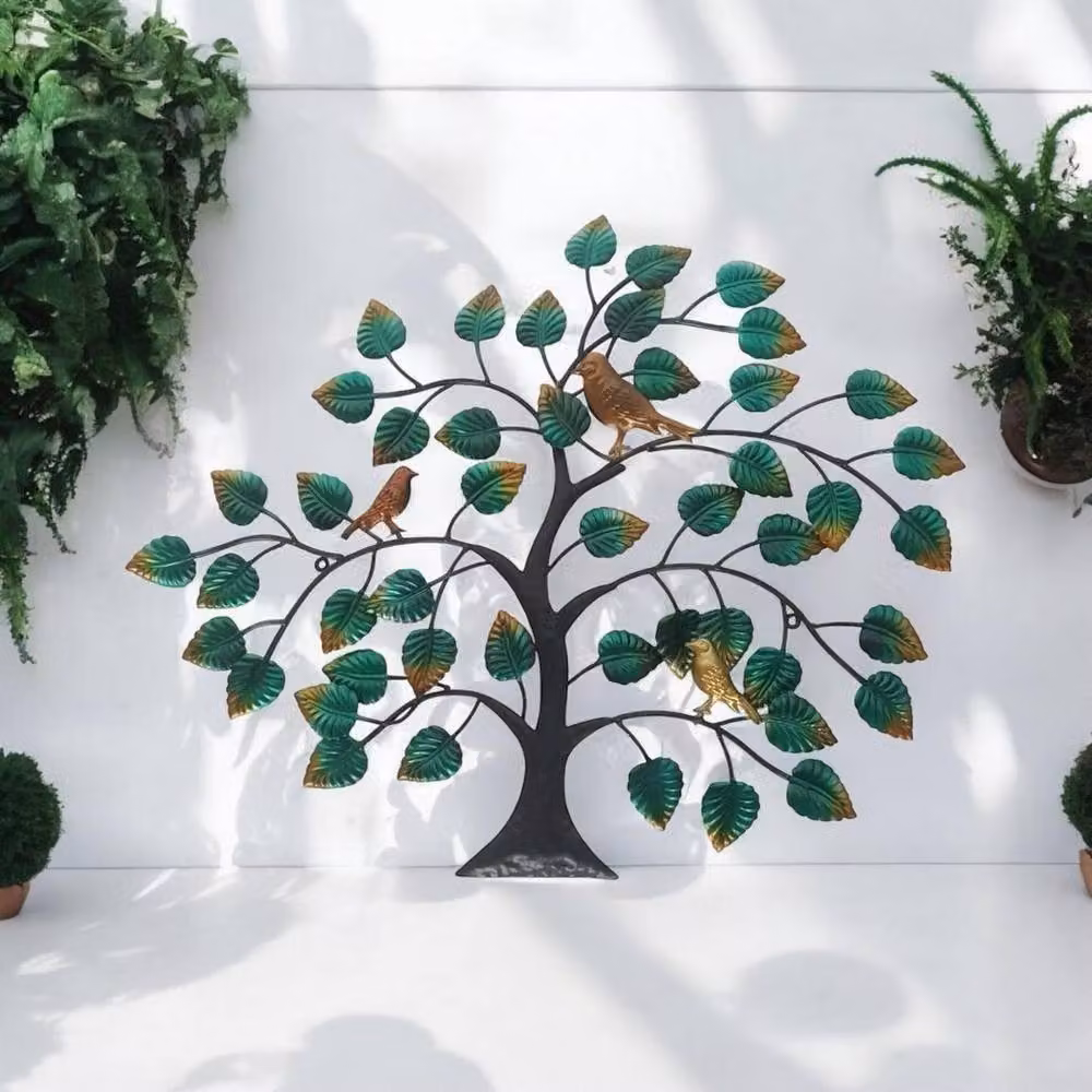 Minster Tree of Life Multicolour Metal Wall Decor, W: 55 cm, H: 45 cm, D: 3 cm – 2
