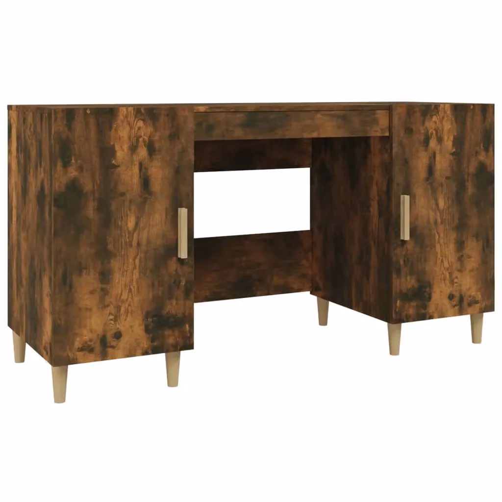 Berkfield Computer Desk in Smoked Oak Brown, W/D/H: 140 x 50 x 75 cm – 2