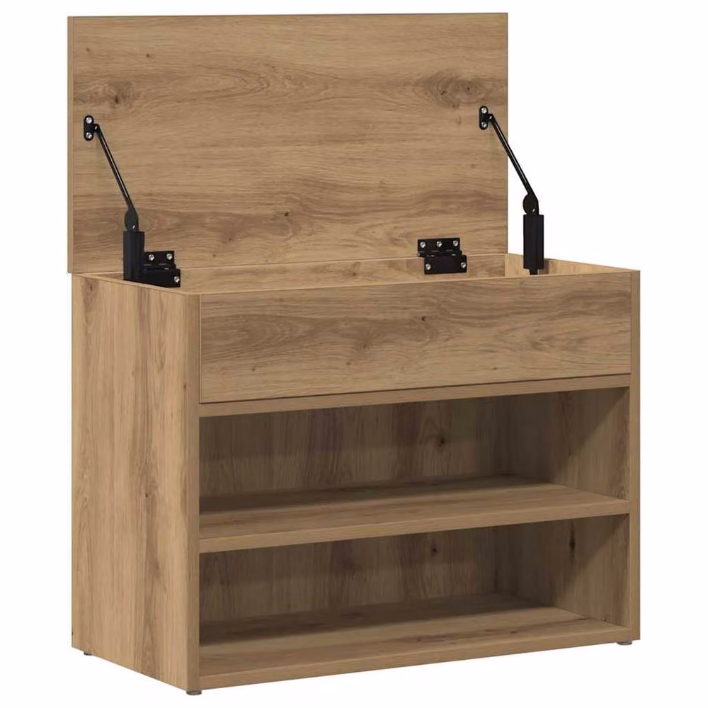 Berkfield Home Artisan Oak Shoe Bench in Brown, W/D/H: 60 x 30 x 45 cm – 3