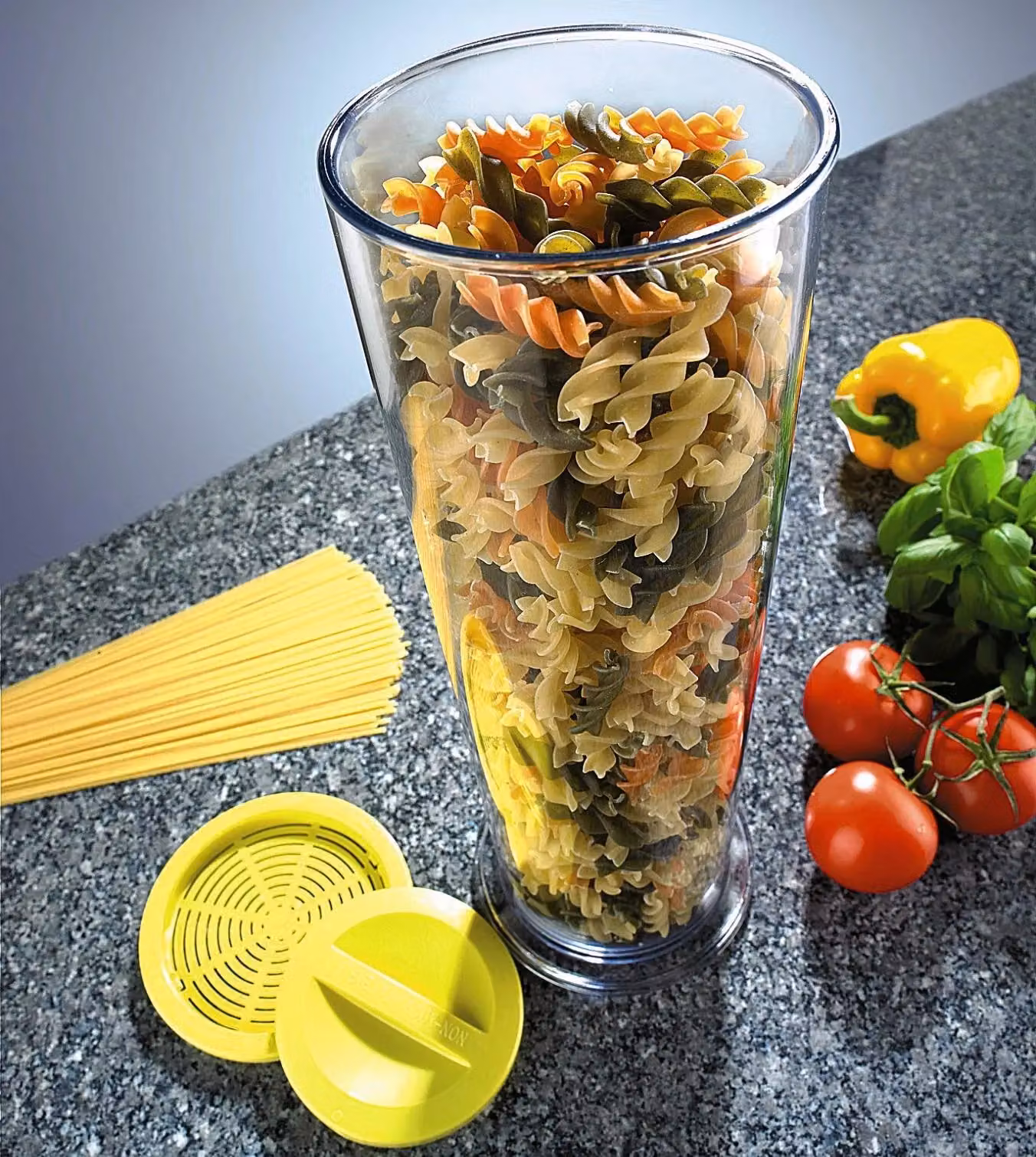 mysmartbuy Express Pasta or Vegetable Cooker, 1.75L Energy Saving Cooking Jug with Thermal Lid and Strainer, Transparent, H: 31.5 cm, W: 10.5 cm, D: 10.5 cm – 2