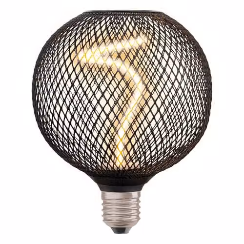 Osram Decor LED Spiral Filament Globe Lamp, Black Transparent Glass, E27, 3.5W, 130lm, Warm White, Dimmable, Diameter: 12.5 cm – 3