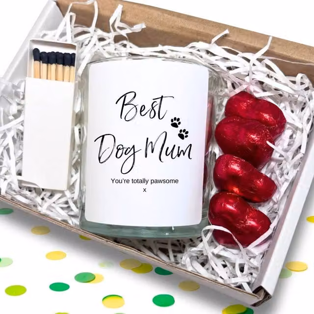 Aye Do Gifts Women's Best Dog Mum White Votive Candle Gift Set – 1
