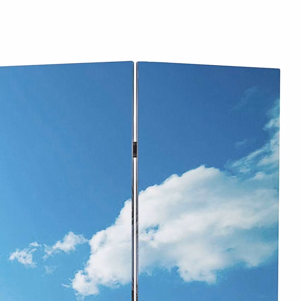 Berkfield Home Folding Room Divider Beach, Multicolour/Blue, W: 120 cm, H: 170 cm