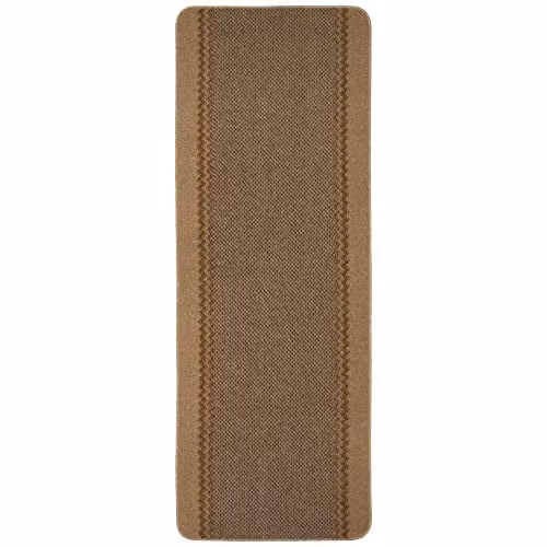 THE RUGS Machine Washable Non-Slip Modern Bordered Area Rug, W/D: 180 x 67 cm, Beige – 1