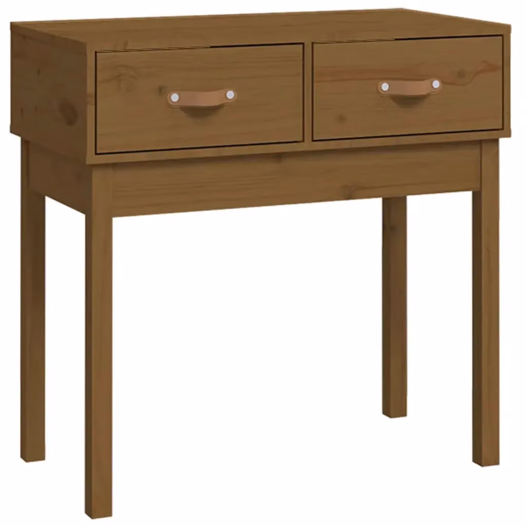 Berkfield Home Rustic Solid Wood Pine Console Table, Honey Brown, W: 76.5 cm, D: 40 cm, H: 75 cm – 2