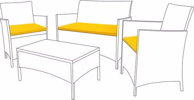 Gardenista 3-Piece Set of Water-Repellent Rectangular Garden Rattan Chair Seat Pads in Yellow