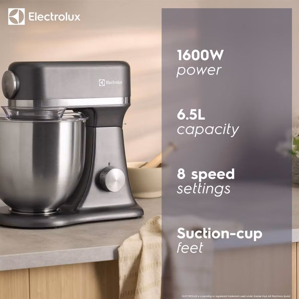 Electrolux 1600W Die-Cast Stand Mixer with 6.5L Stainless Steel Bowl, Grey – 4