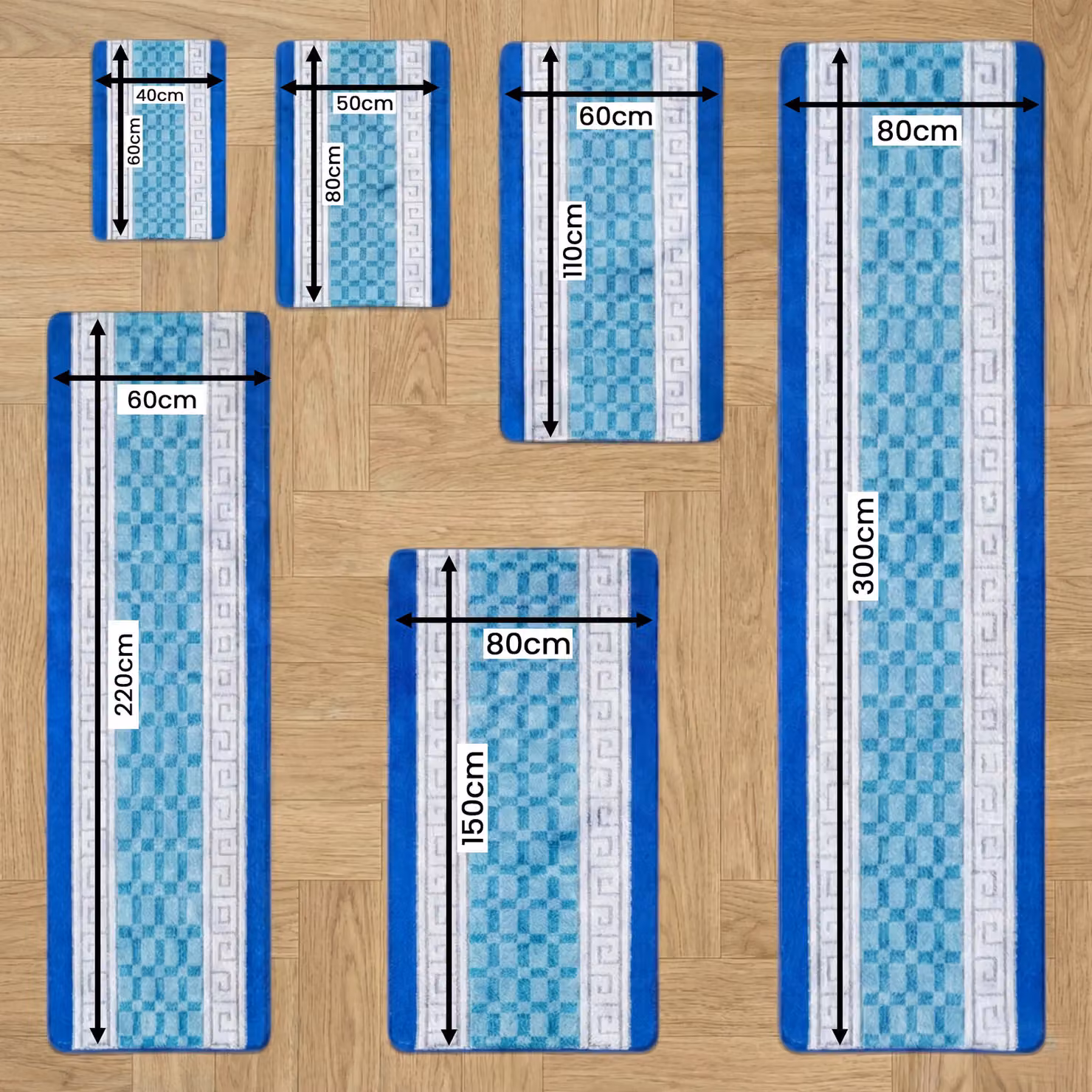 Smart Living Heavy Duty Non-Slip Machine Washable Door Mat, Blue, W: 80 cm, D: 50 cm – 3