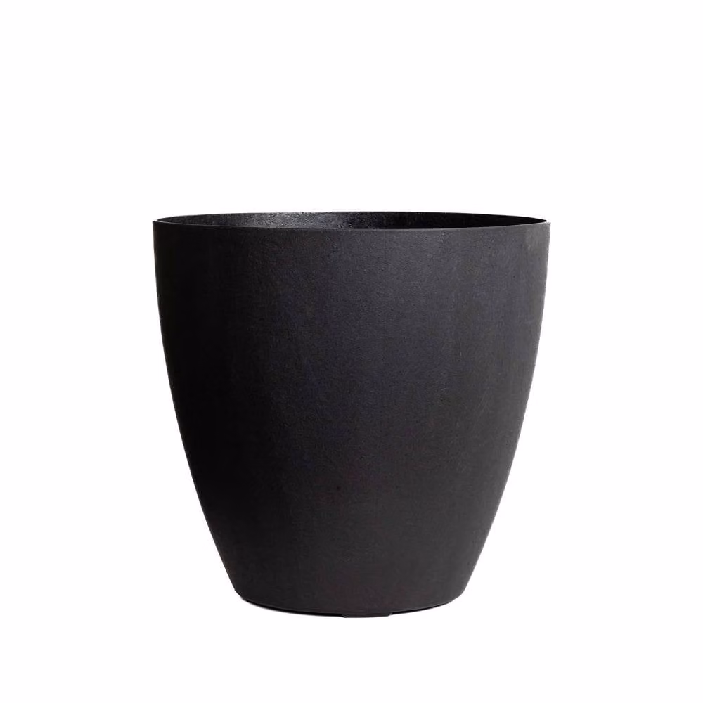 Nicoman Round Flower Planter Pot Pack of 2, Charcoal and Black, W: 36.5 cm, H: 35.5 cm – 2