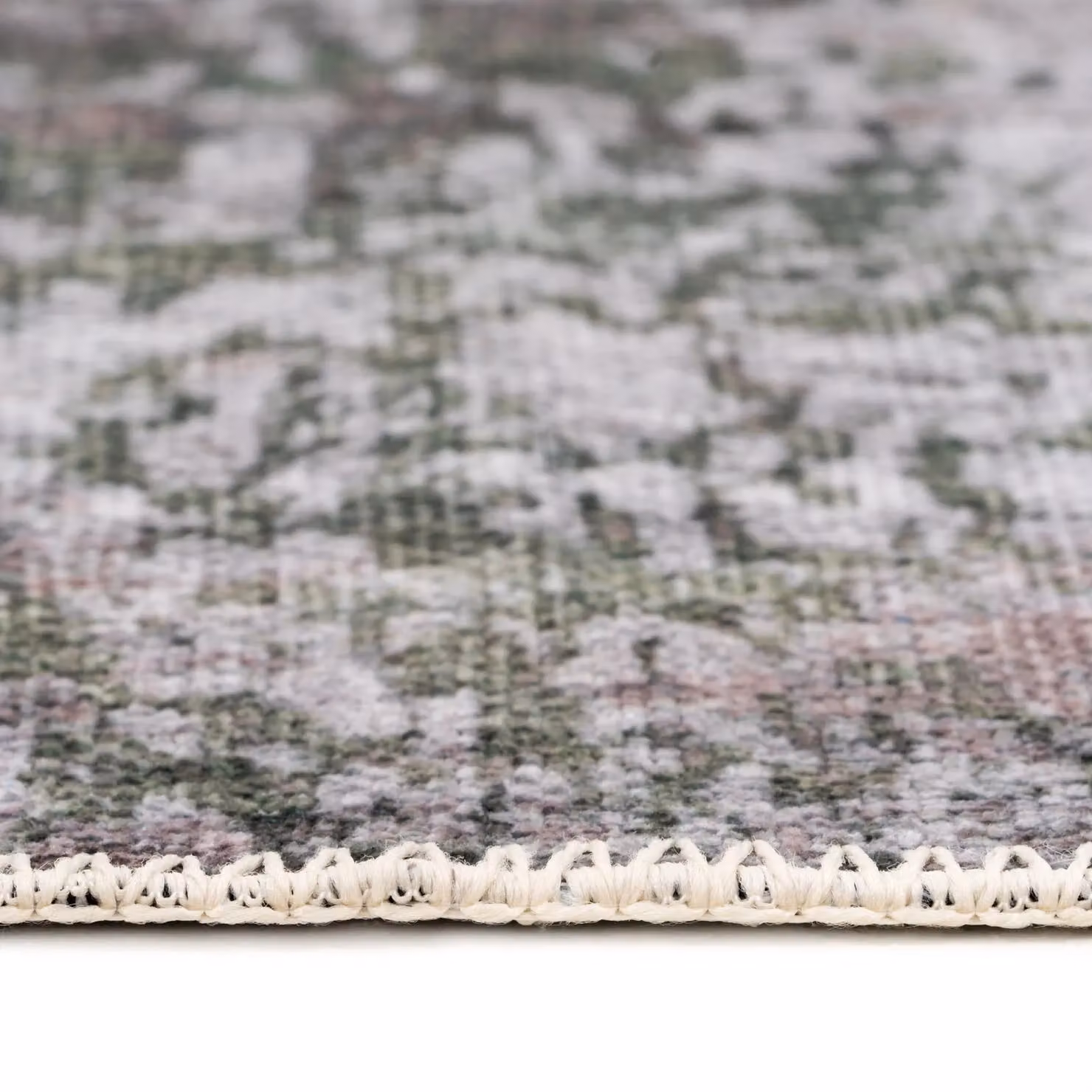 Kukoon Green Abstract Washable Runner Rug, Non-Slip and Stain Resistant Cotton Hallway Carpet, W: 80 cm, L: 300 cm – 3
