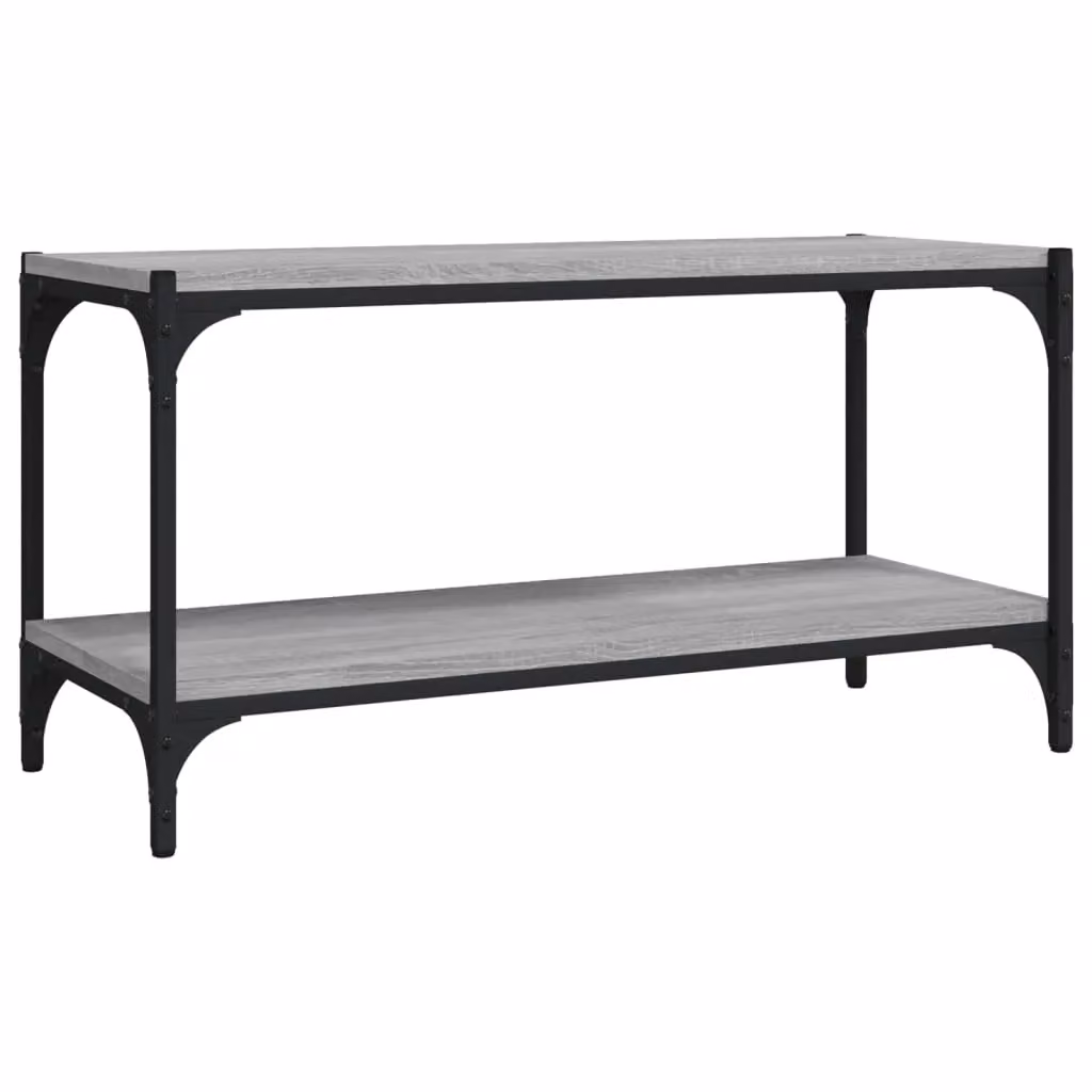 Berkfield Home Grey Sonoma TV Cabinet in Engineered Wood and Steel, W/D/H: 80 x 33 x 41 cm – 2