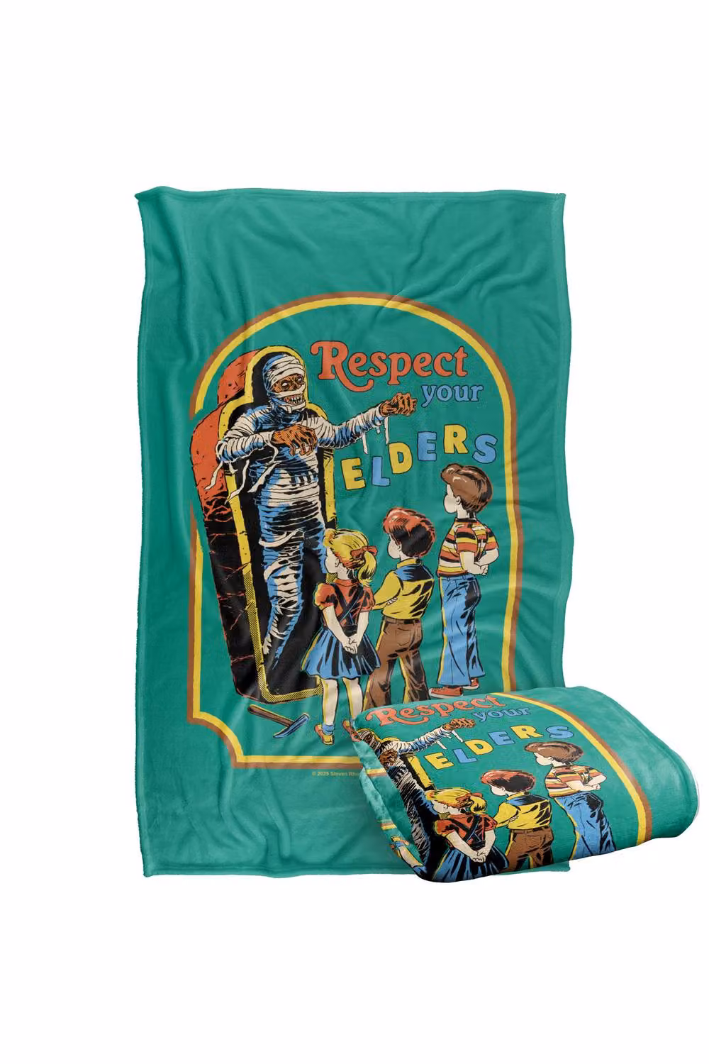 Steven Rhodes Respect Your Elders Super Soft Fleece Throw Blanket, Multicolour, W/D/H: 152 x 127 cm – 2