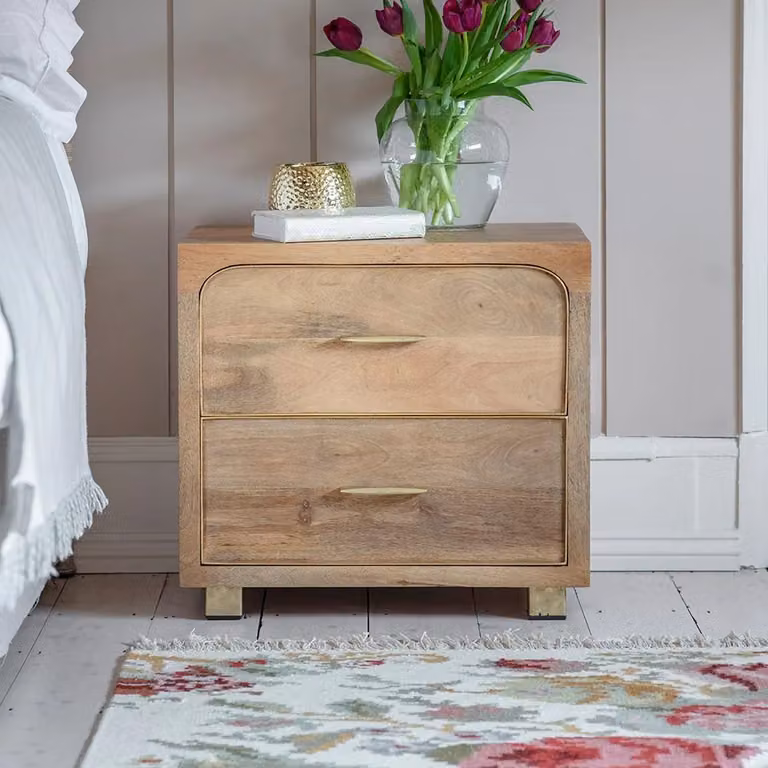 Atkin & Thyme Miro Bedside Drawer in Brown Mango Wood