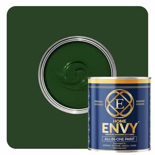 Homes Envy All-in-One Multi Surface Paint, Matt, Green, 1L