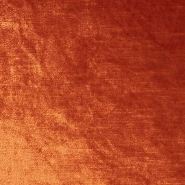 Clarke & Clarke Allure Velvet Fabric Flame in Orange