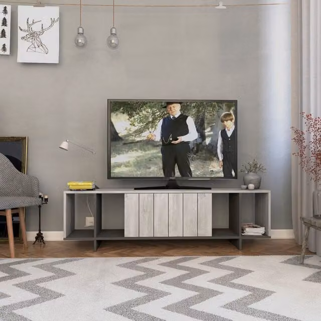 Zitano Modern Multimedia TV Unit in Anthracite Grey