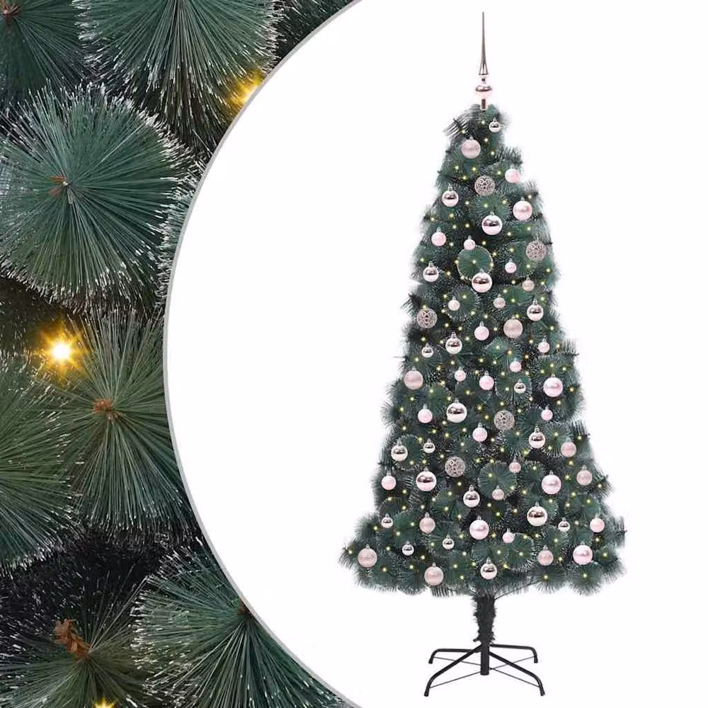 Berkfield Home Pre-lit Artificial Christmas Tree with Ball Set, Green, Height: 180 cm – 2