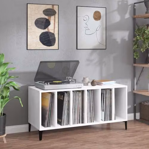 vidaXL Industrial Record Cabinet in White, W/D/H: 100 x 38 x 48 cm – 2