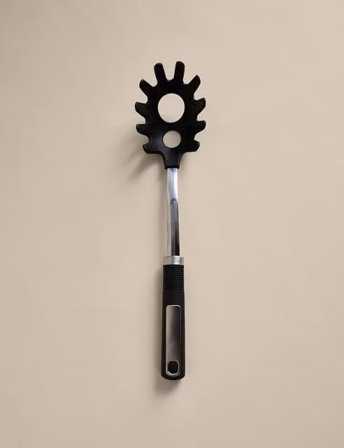 M&S Black Nylon Pasta Serving Spoon with Soft Grip Handle