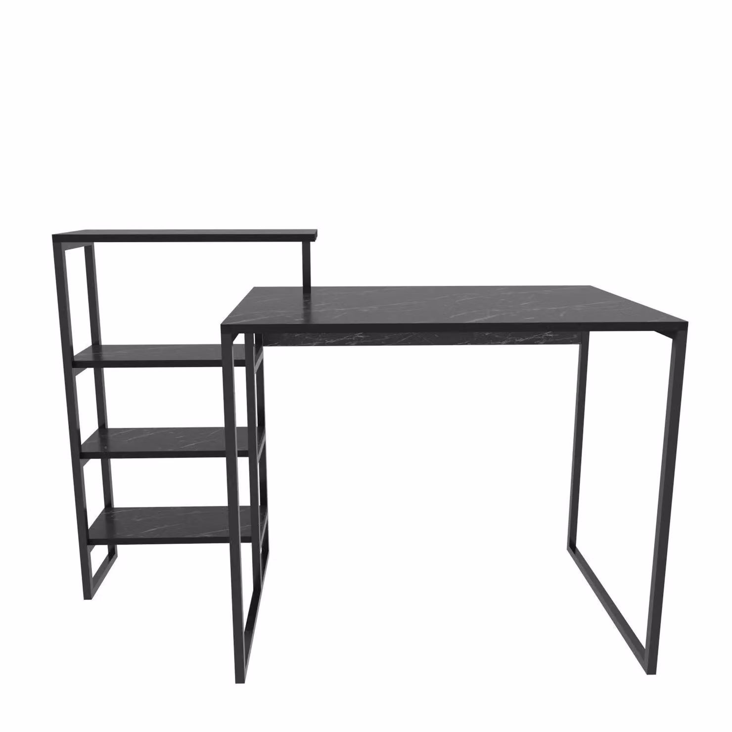 Decorotika Rino Computer Desk in Black with Shelves, W/D/H: 92 x 60 x 50 cm – 2