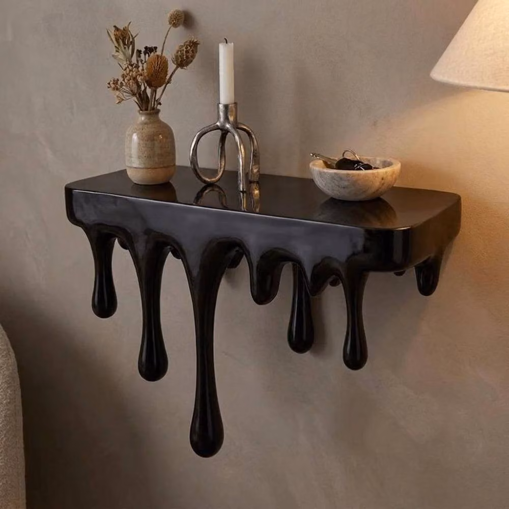 SPETLEK 3D Printed Drip Floating Wall Mounted Shelf in Black – 4