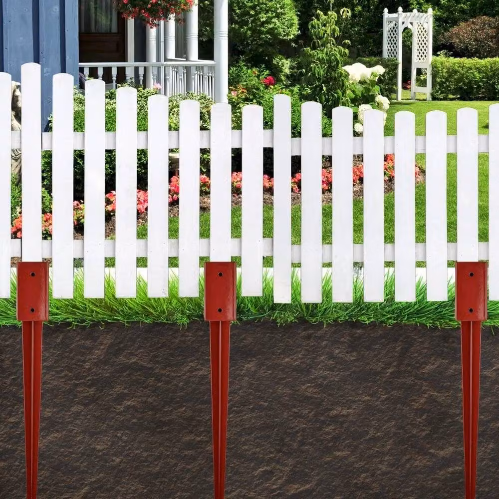 VOGREX Red Steel Fence Post Spike Support Holder W/D/H: 7.5 x 7.5 x 75 cm – 3