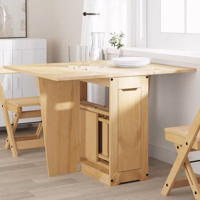 Berkfield Home Corona Butterfly Dining Table in Brown Waxed Solid Pine Wood