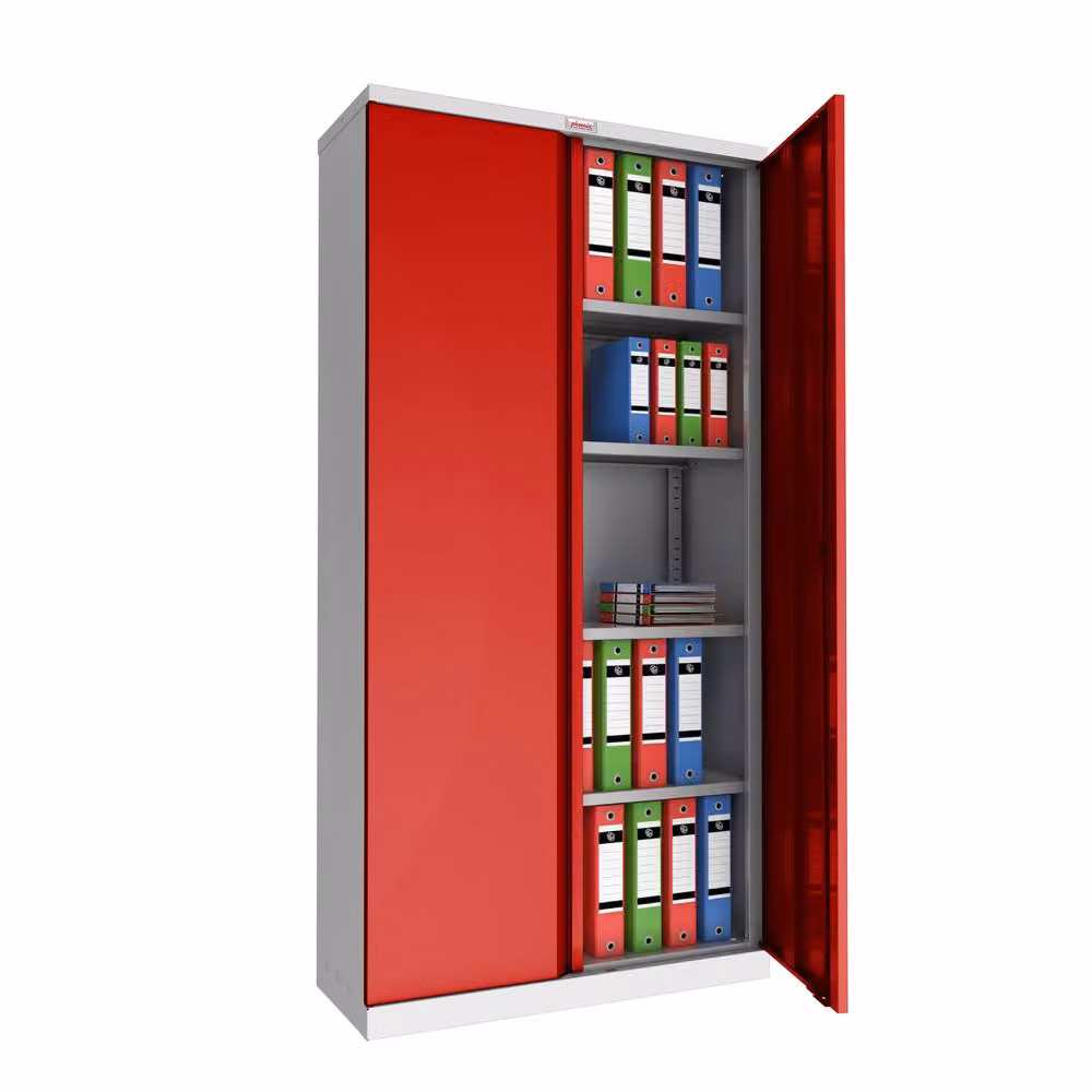Phoenix Safe Company SCL1891GRE Steel Storage Cupboard in Grey and Red with Electronic Lock, H 180 cm x W 100 cm x D 30 cm – 2