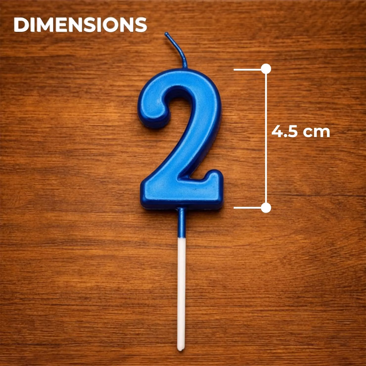 Shatchi Blue Number 2 Birthday Cake Topper Candle – 3