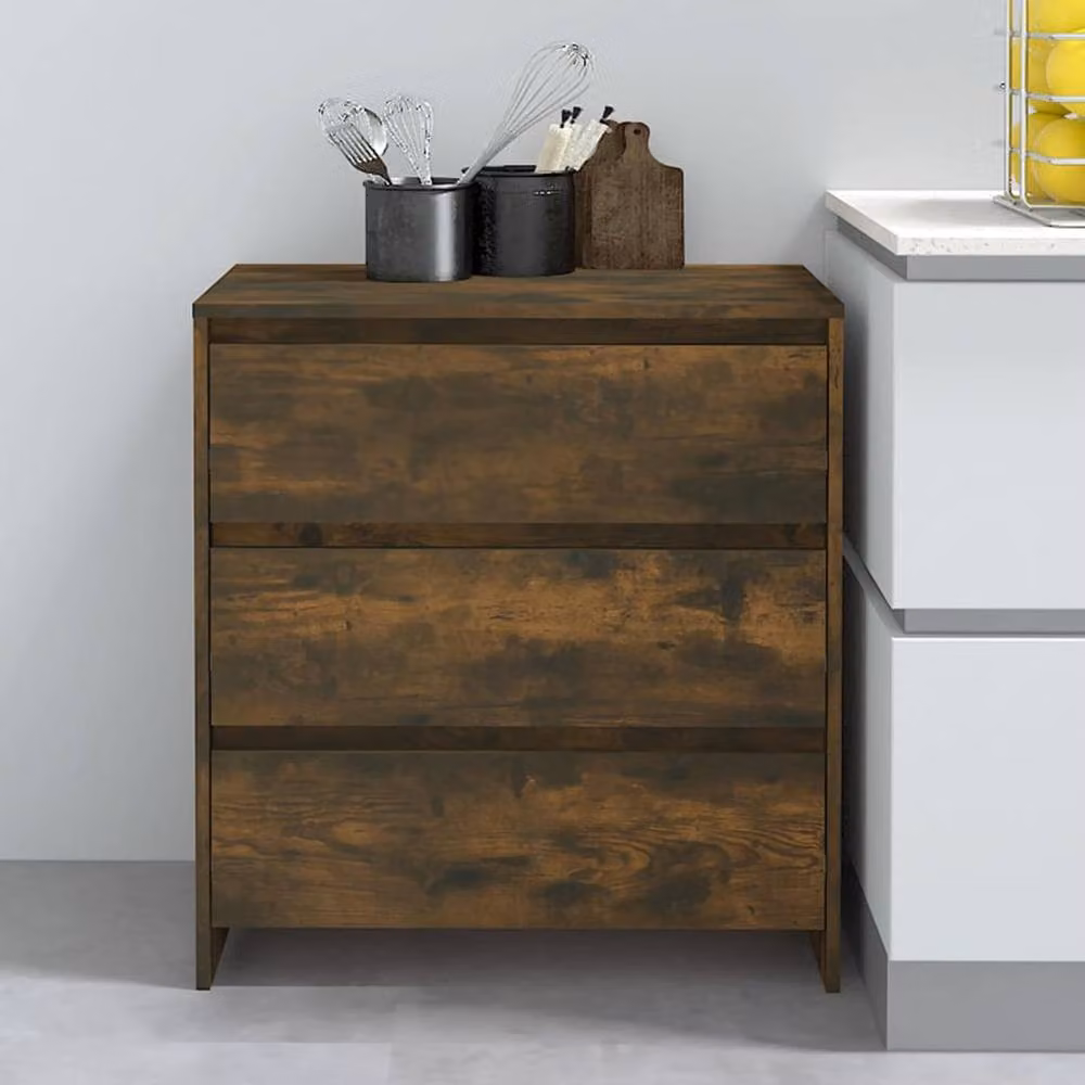 Berkfield Home Smoked Oak Sideboard in Brown, W/D/H: 70 x 41 x 75 cm – 2
