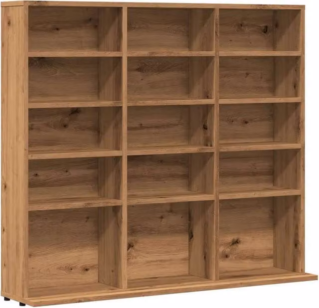 Berkfield Home Artisan Oak CD Cabinet in Brown, W/D/H: 100 x 23 x 89.5 cm