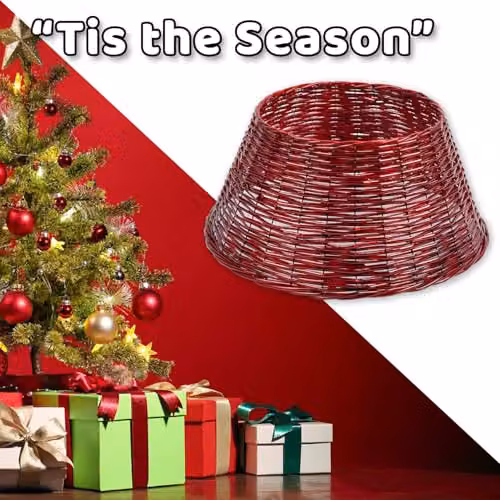 VFM e-Store Red Christmas Tree Skirt Decoration, W/D: 57 x 57 cm – 5