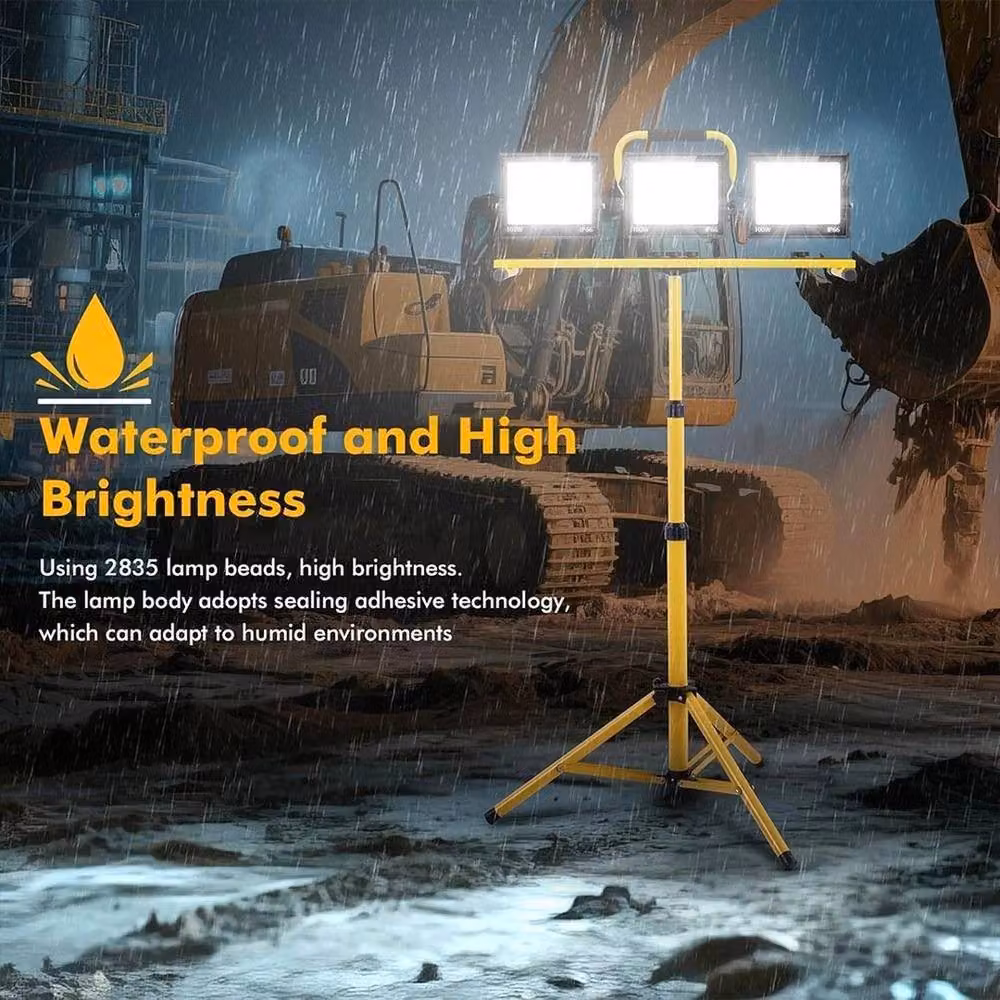 FLAVORA 3x100W LED Tripod Work Floodlight in Yellow – 5