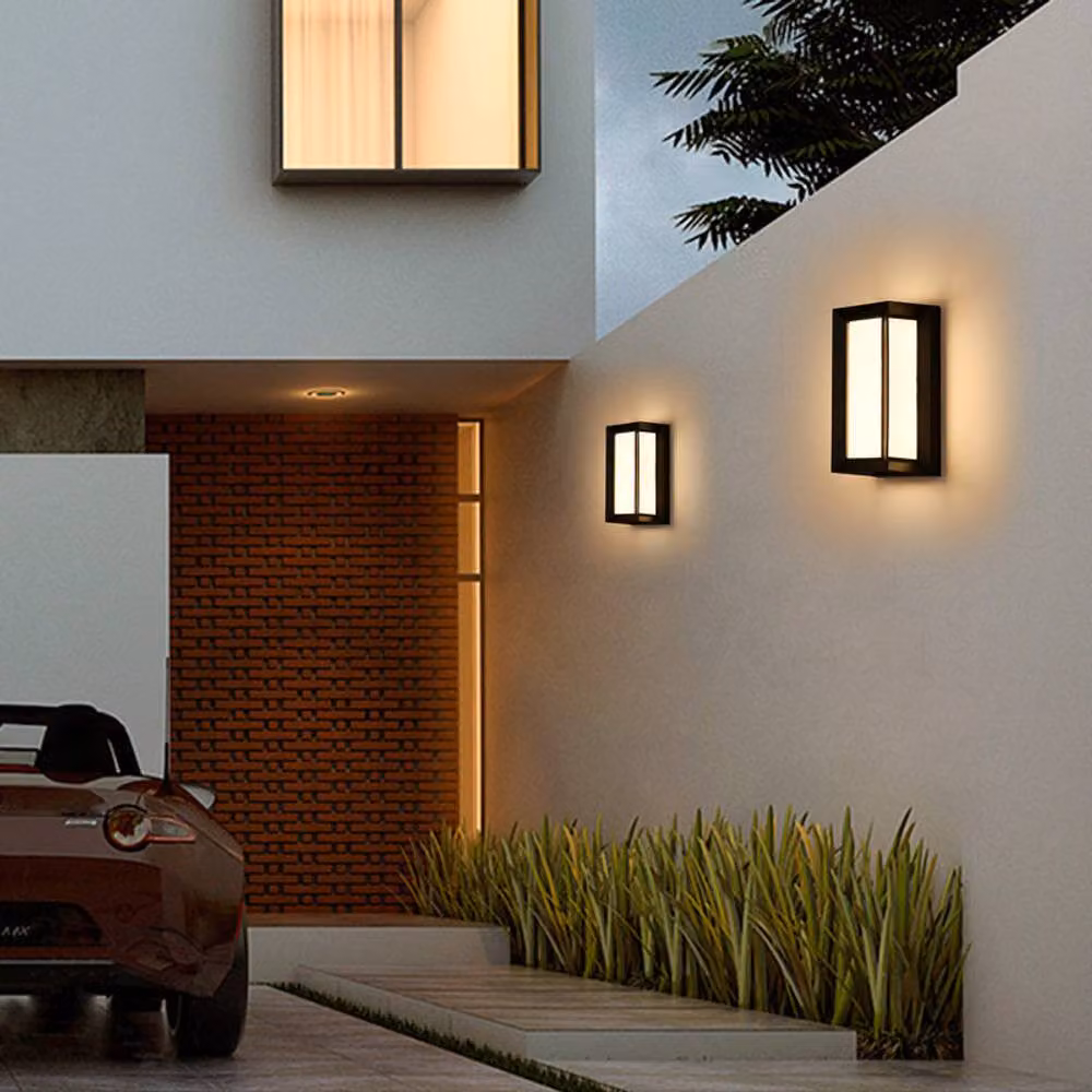 COMELY Modern Black Outdoor Wall Lantern, 18W Aluminium IP65 Waterproof Garden Light – 3