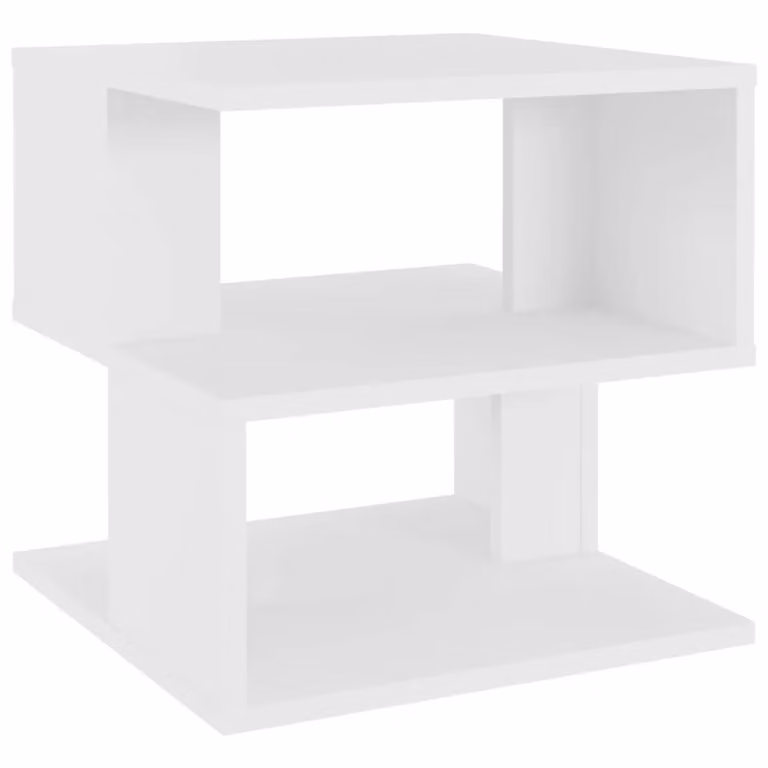 Berkfield Home Modern White Square Side Table in MDF, W/D/H: 40 x 40 x 40 cm