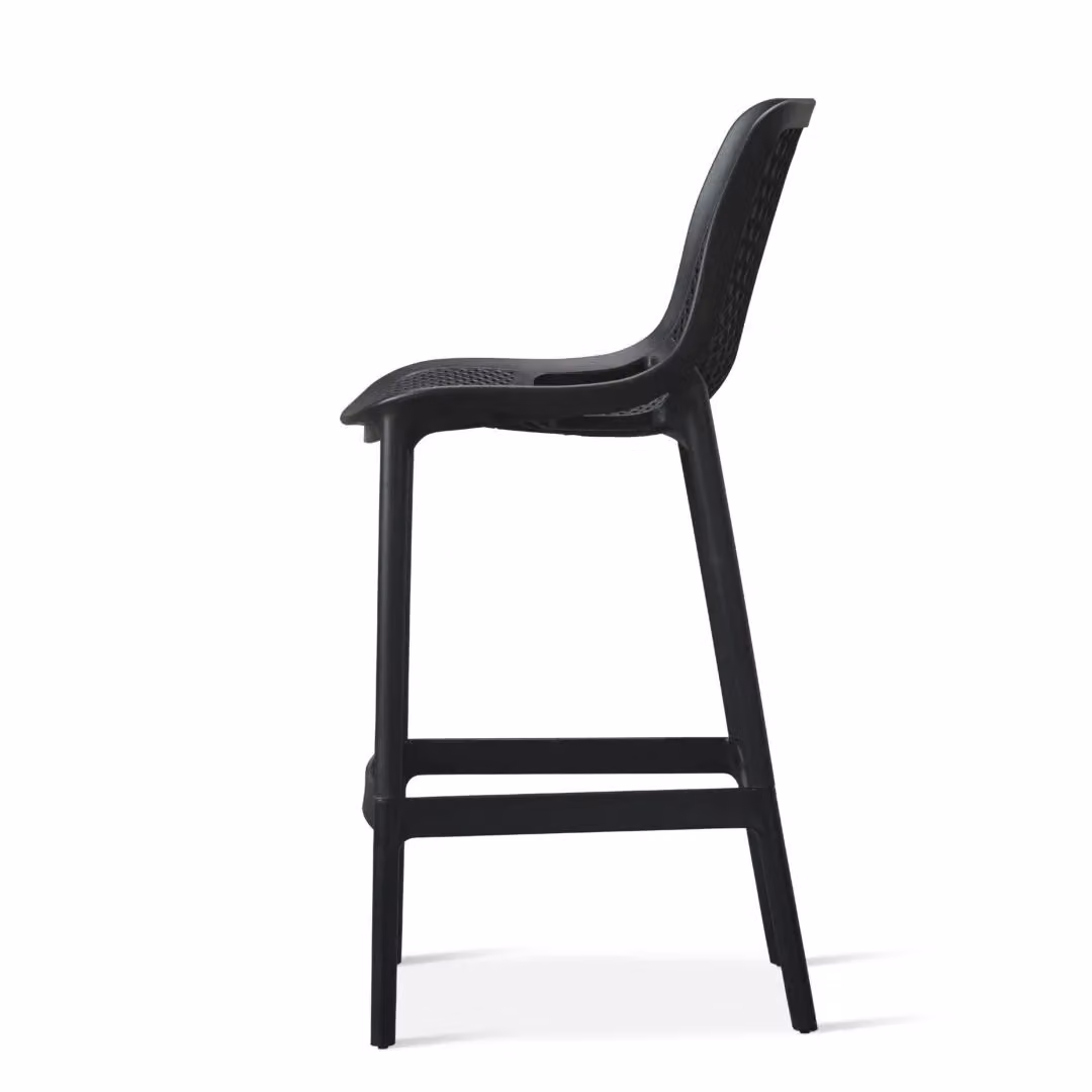 netfurniture Gunez Modern Bar Stool in Black Synthetic Leather – 2