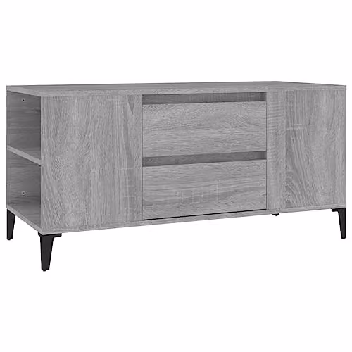 vidaXL TV Cabinet in Grey Sonoma, W/D/H: 102 x 44.5 x 50 cm