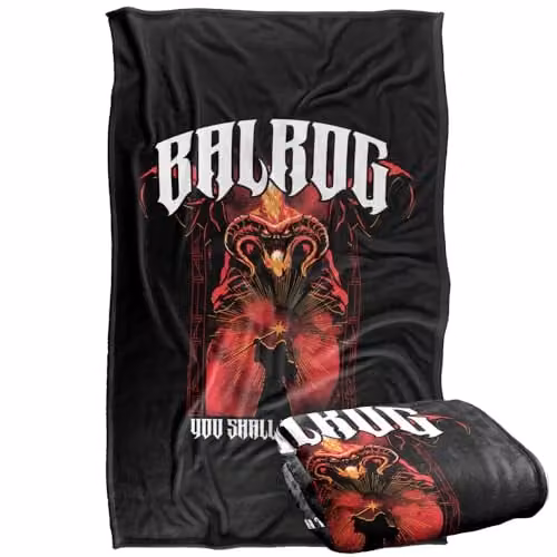 LOGOVISION The Lord Of The Rings Balrog Band Super Soft Fleece Throw Blanket, Multicolour, W: 91 cm, D: 147 cm – 1