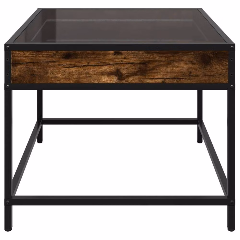 Berkfield Home Infinity LED Coffee Table in Smoked Oak Brown, W/D/H: 50 x 50 x 41 cm – 5