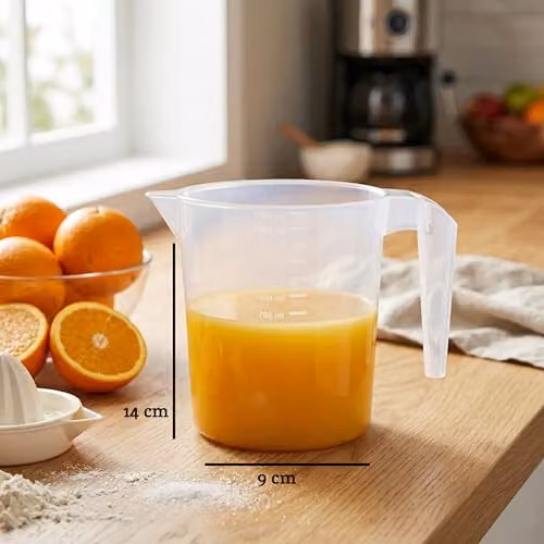 Orsina Transparent Plastic Measuring Jug with 1300ml Capacity and Printed Scale – 2