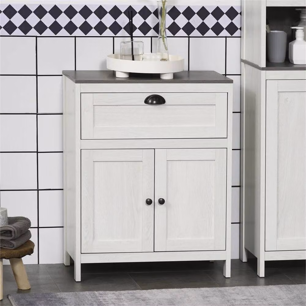 EONLION White Freestanding Bathroom Storage Cabinet with Internal Shelves and Drawers – 2